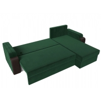Угловой диван Николь Лайт (велюр зелёный коричневый) - Изображение 5